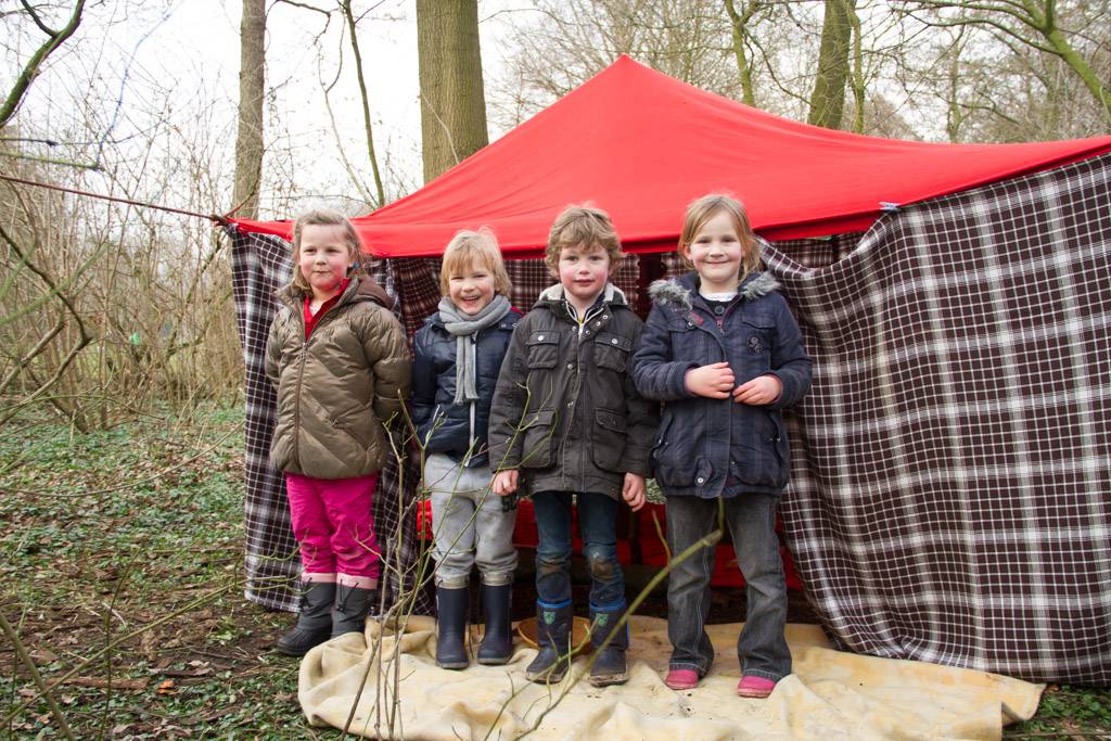 Bevers bouwen een tent